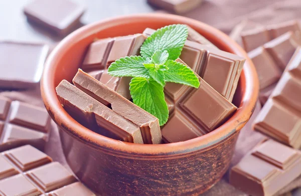 Chocolate in a bowl — Stock Photo, Image