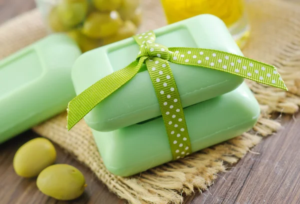 Olivové mýdlo — Stock fotografie