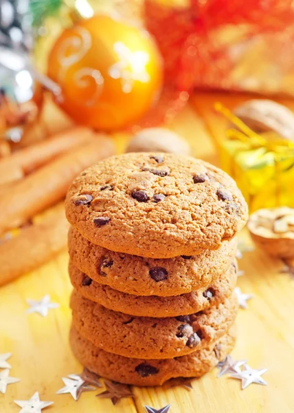 Biscoitos e decoração de Natal — Fotografia de Stock