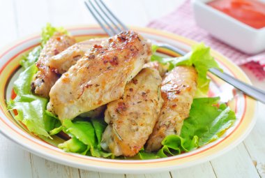 Kızarmış tavuk kanadı.