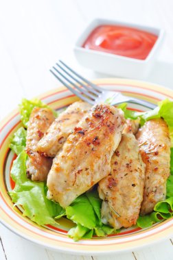 Kızarmış tavuk kanadı.