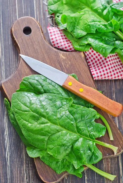 Spinaci su una tavola — Foto Stock