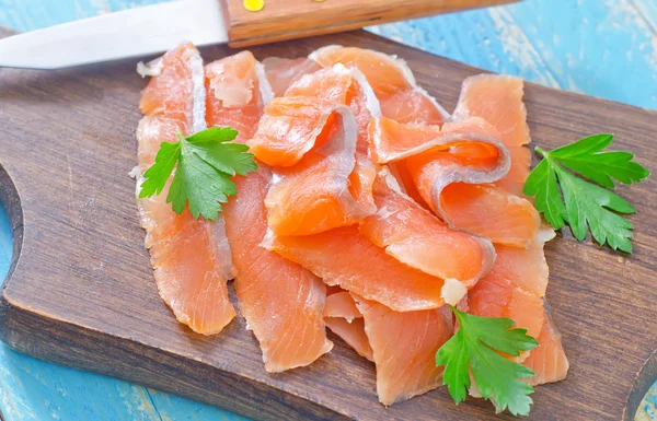 Salmon on board — Stock Photo, Image