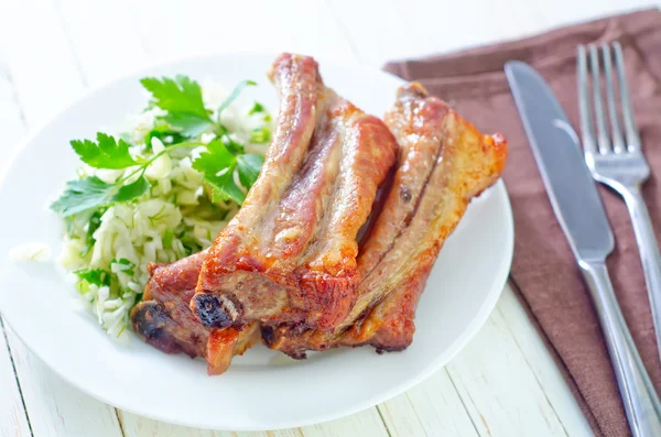 Meat on plate — Stock Photo, Image