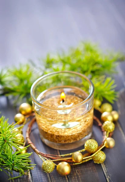 Decoración de velas y navidad — Foto de Stock