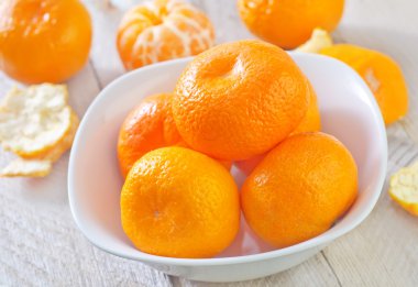 bir kasede mandalina