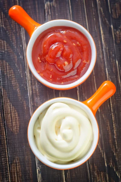 Sauces in bowls — Stock Photo, Image