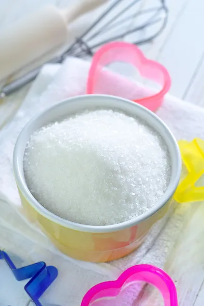 Sugar in ceramic bowl — Stock Photo, Image