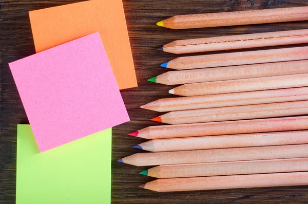 Blank notes and pencils — Stock Photo, Image