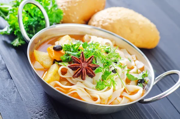 Lagman in a pan — Stock Image Lagman in a pan Stock Picture