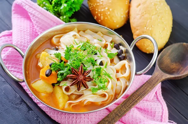 Lagman in a pan — Stock Image Lagman in a pan Stock Image
