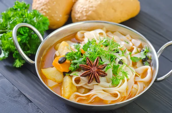 Lagman in a pan — Stock Image Lagman in a pan Stock Image