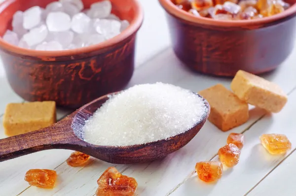 Sugar in bowls — Stock Photo, Image