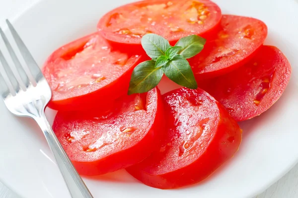 Salad with fresh tomato — Stock Photo, Image