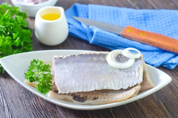 Herring in a plate — Stock Image Herring in a plate Stock Photo