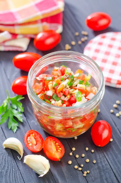 Salsa in een kom — Stockfoto