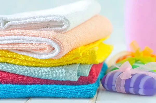 Towels and soap — Stock Photo, Image