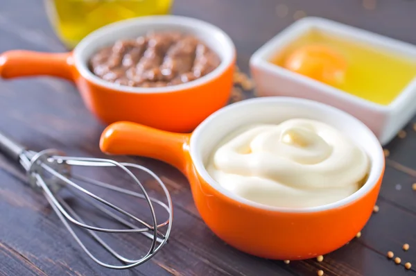 Mayonnaise and mustard — Stock Photo, Image