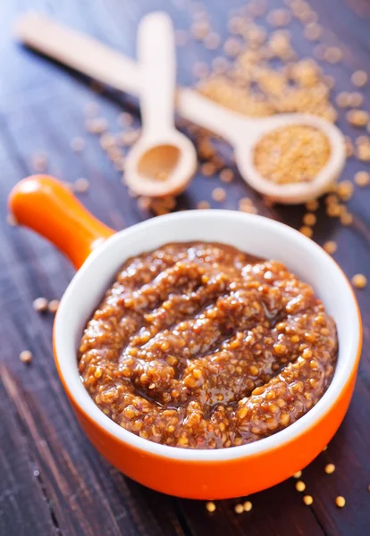 Mustard on a table — Stock Photo, Image