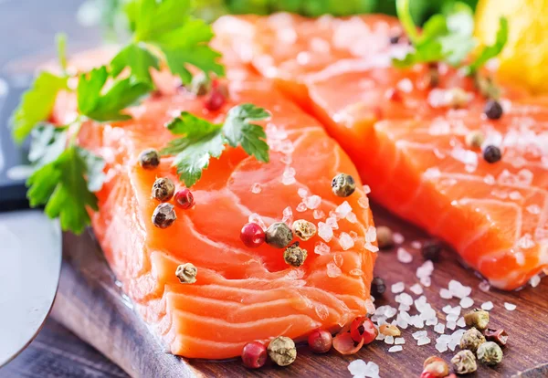 Salmon on a board — Stock Photo, Image