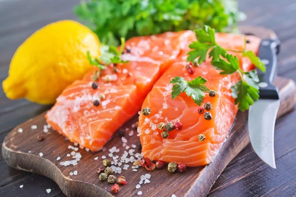 Salmon on a board — Stock Photo, Image