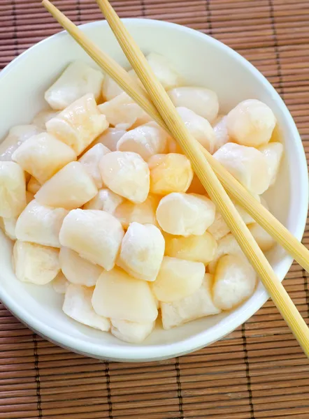 Scallop in a bowl — Stock Photo, Image
