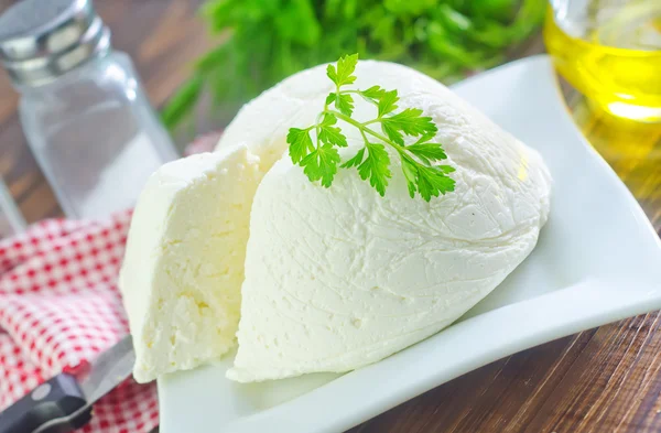 Ricotta in a plate — Stock Photo, Image