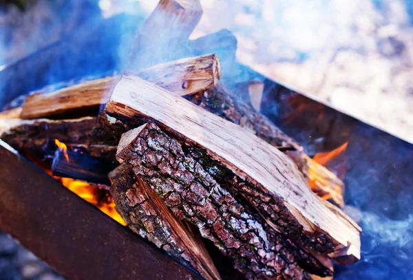 Brazier with a fire — Stock Photo, Image