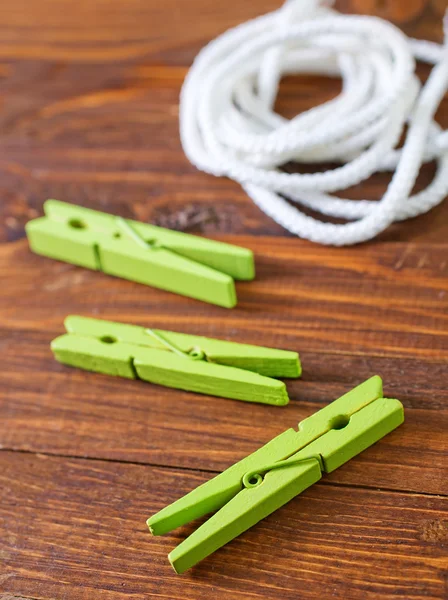 Rope and clothespin — Stock Photo, Image