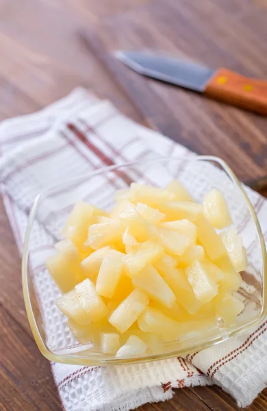 Pineapple in a bowl — Stock Photo, Image