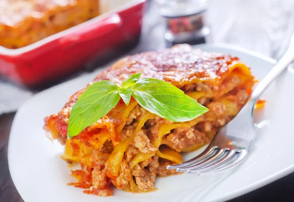 Lasagna in a plate — Stock Photo, Image
