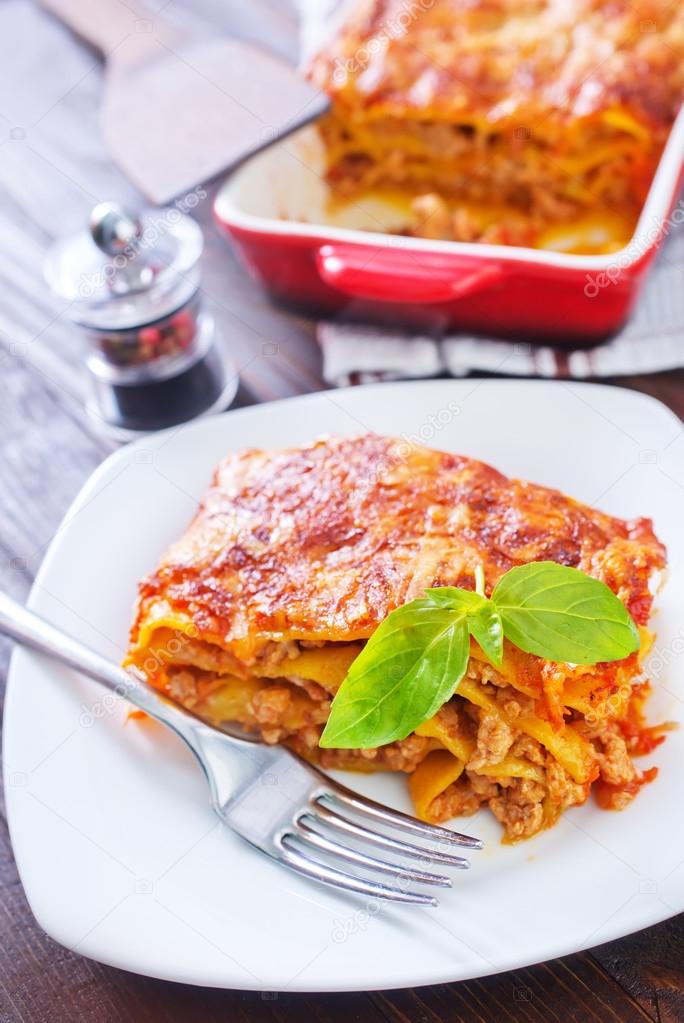 Lasagna in a plate