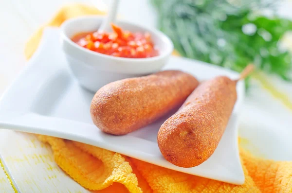 Corn dogs — Stock Photo, Image