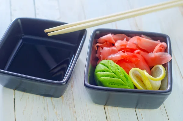 Imbir i wasabi — Zdjęcie stockowe