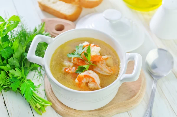 Soup with shrimps — Stock Photo, Image