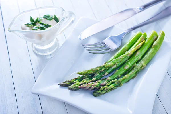 Fried asparagus — Stock Photo, Image