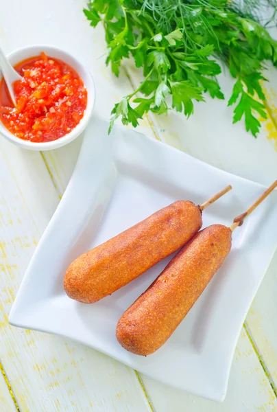 Corndogs — стокове фото