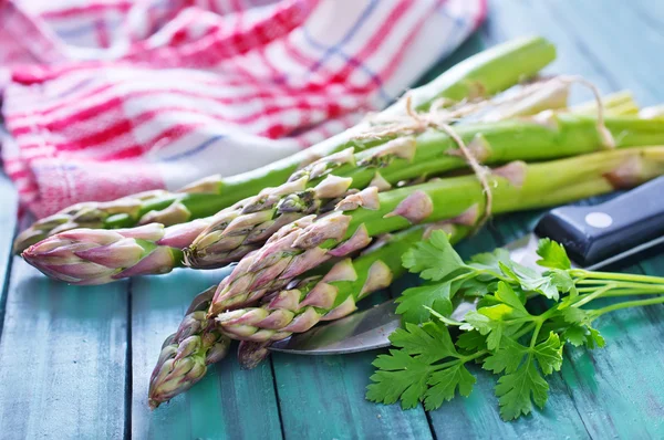 Asparagus on table — Stock Photo, Image