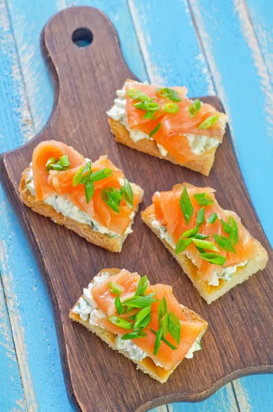 Canape with salmon — Stock Photo, Image