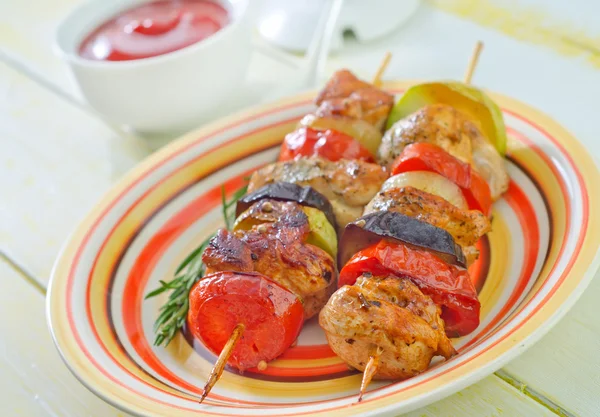 Kebab on plate — Stock Photo, Image