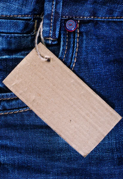 Calça jeans e lable — Fotografia de Stock
