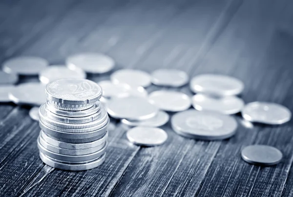 Monedas en gris — Foto de Stock
