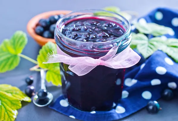 Schwarze Johannisbeermarmelade — Stockfoto