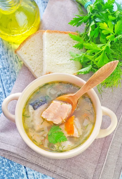 Salmon soup — Stock Photo, Image