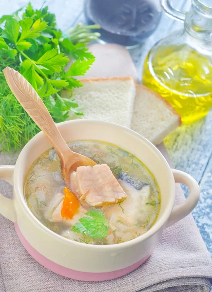 Lososový polévka — Stock fotografie
