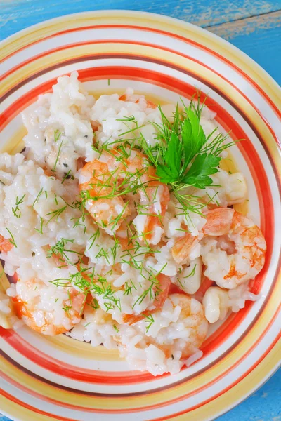 Risotto with shrimps — Stock Photo, Image