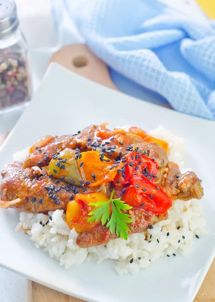 Arroz con carne —  Fotos de Stock