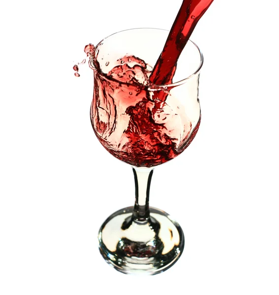 Červené víno nalité do skla — Stock fotografie