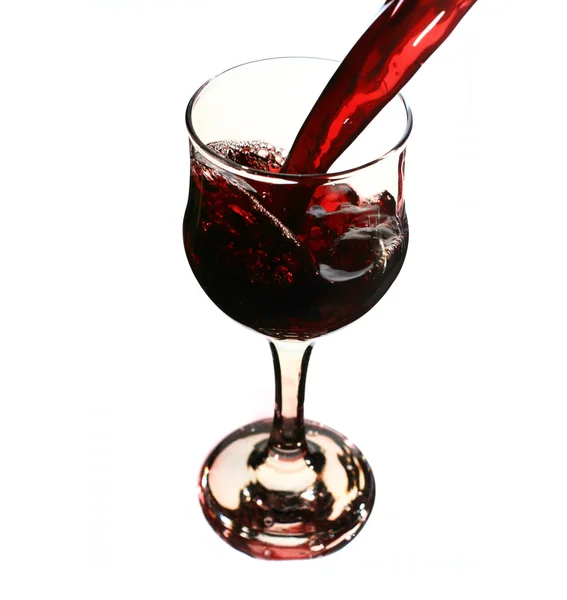 Üvegbe öntött vörösbor — Stock Fotó