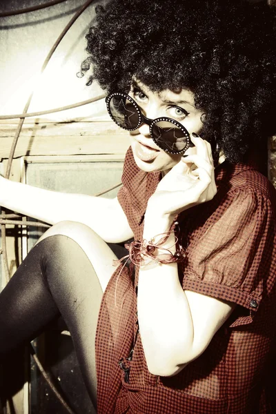 moda sanat fotoğrafı. güzel genç kız. Retro tarz fotoğraf